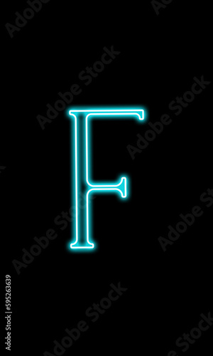 F LETTER NEON CURSIVE LETTER ILLUSTRATION FRO GRAPHICS RECURSES. 