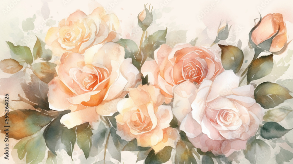 Romantic Watercolor Flowers - Weeding and Celebrations AI Romantic Watercolor Flowers - Weeding and Celebrations AI