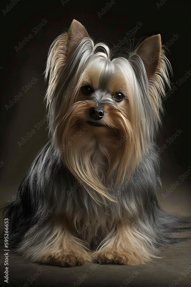 Generative AI illustration studio portrait style image of pedigree pet dog breed