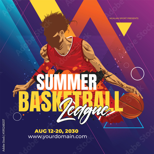 basketball summer league flyer template
