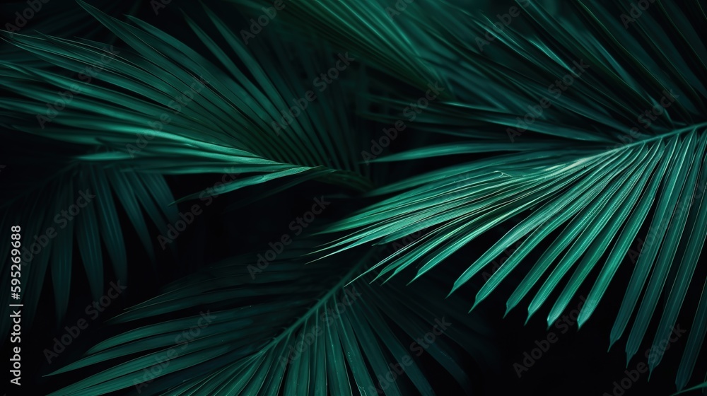 Palms in Detail, A Close-up of Lush Green Foliage. Generative ai Palms in Detail, A Close-up of Lush Green Foliage. Generative ai