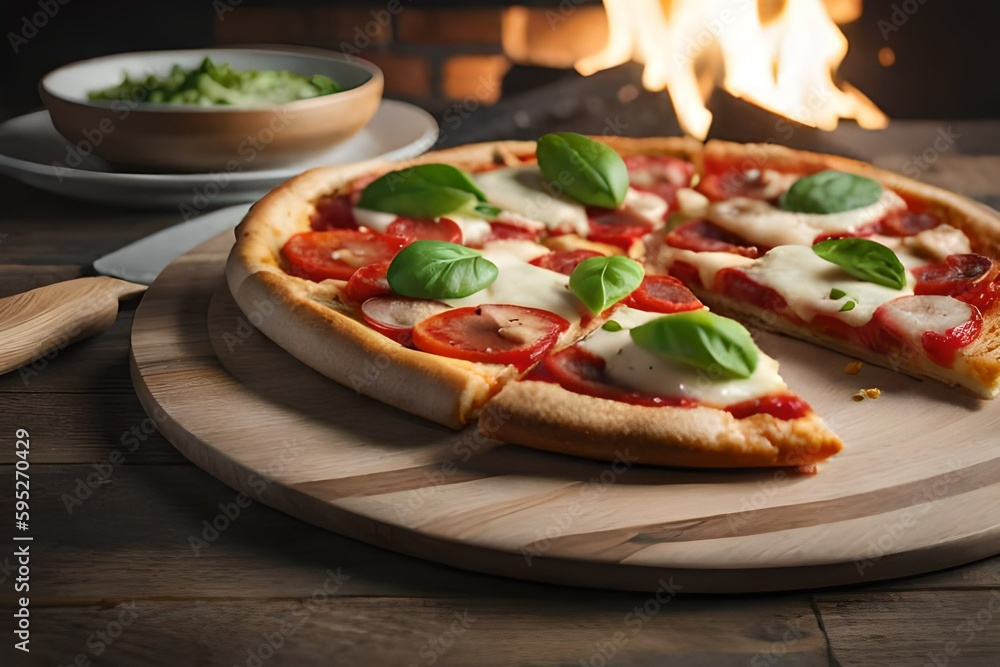pizza on table generative AI