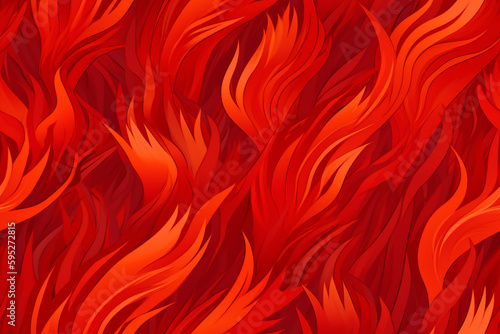 Repeating pattern formed from fiery red flames photo