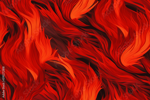 Repeating pattern formed from fiery red flames