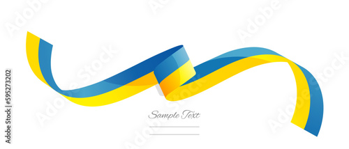 Ukrainian flag ribbon vector illustration. Ukraine flag ribbon on abstract isolated on white color background