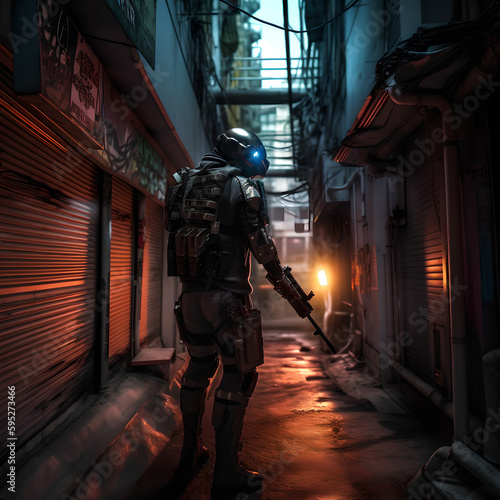 Mercenary in back alley