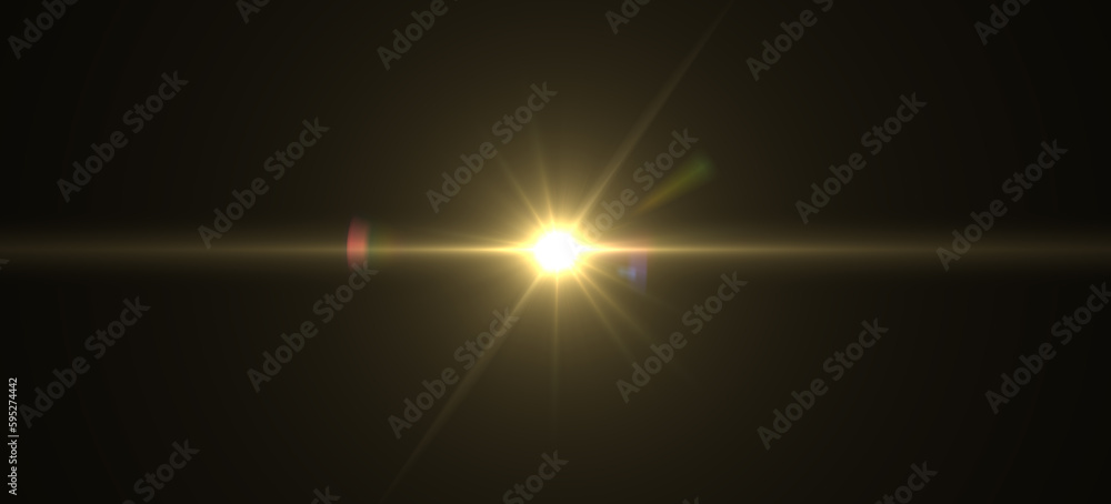 Fototapeta premium Natural, Sun flare on the black background