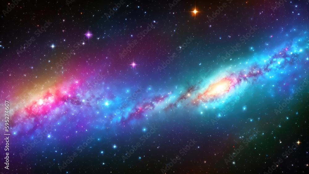 Nebula space abstract illustration, stars and universe background, Generative AI Nebula space abstract illustration, stars and universe background, Generative AI