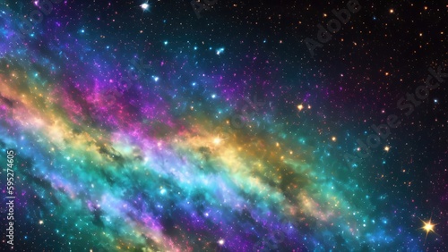 Nebula space abstract illustration  stars and universe background  Generative AI