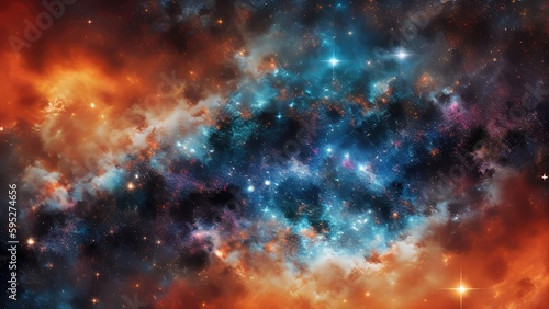 Nebula space abstract illustration  stars and universe background  Generative AI