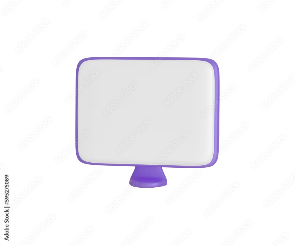 Minimalistic desktop purple computer mockup. White background, website template. Blank screen mock up. Empty monitor for web design, branding presentation. 3D vector illustration Minimalistic desktop purple computer mockup. White background, website template. Blank screen mock up. Empty monitor for web design, branding presentation. 3D vector illustration