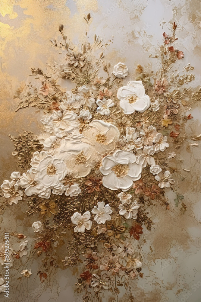 Toile de Fond Florale Style Peinture à L'huile Médiévale M6-108 main image 1