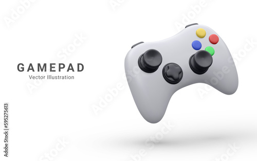 Game controller in vector. Joystick vector illustration. Gamepad for game console. 3D render