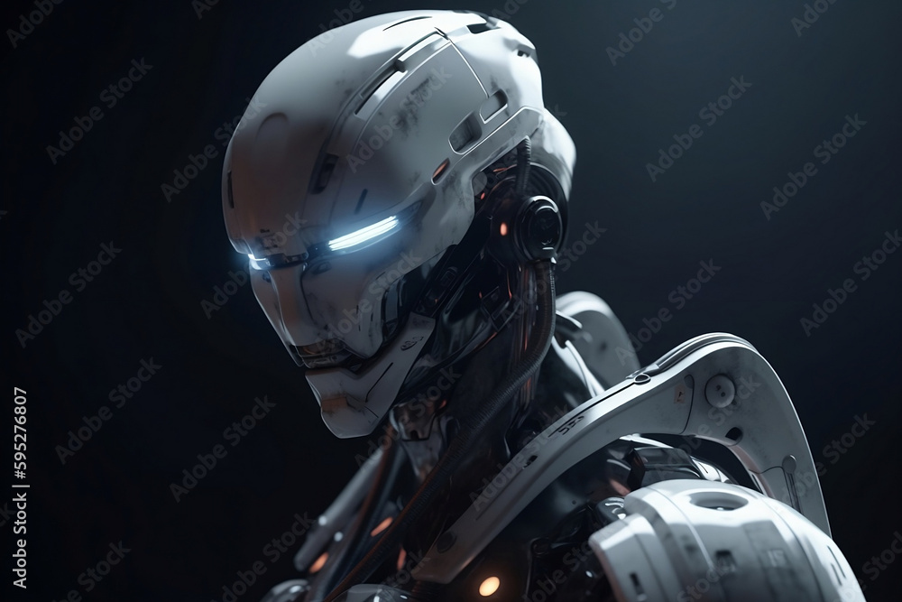 evil robot from the future. Generative AI evil robot from the future. Generative AI