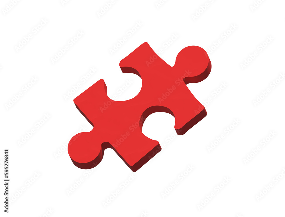 One piece of puzzle in red, 3d shape puzzle, strategy One piece of puzzle in red, 3d shape puzzle, strategy