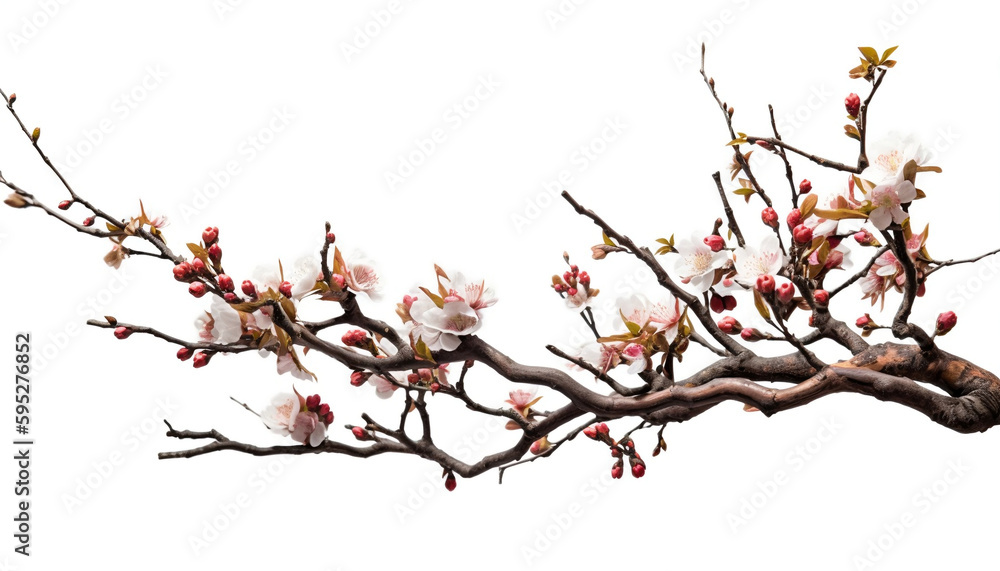 Flowers branch white background