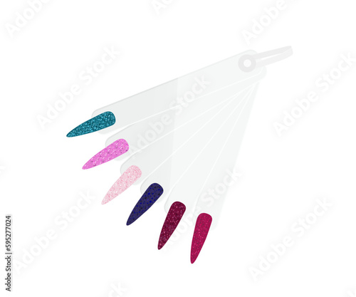 Nail polish in different colors. Gel polish. Tips. Vector illustration Nail polish tips in different colors.