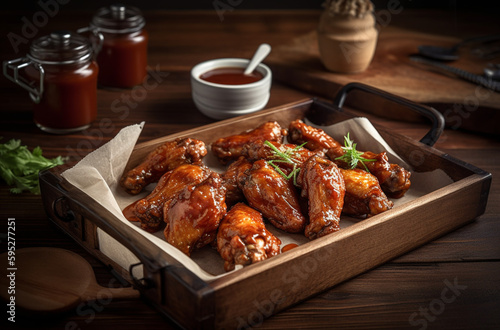 fried chicken wings on a tray