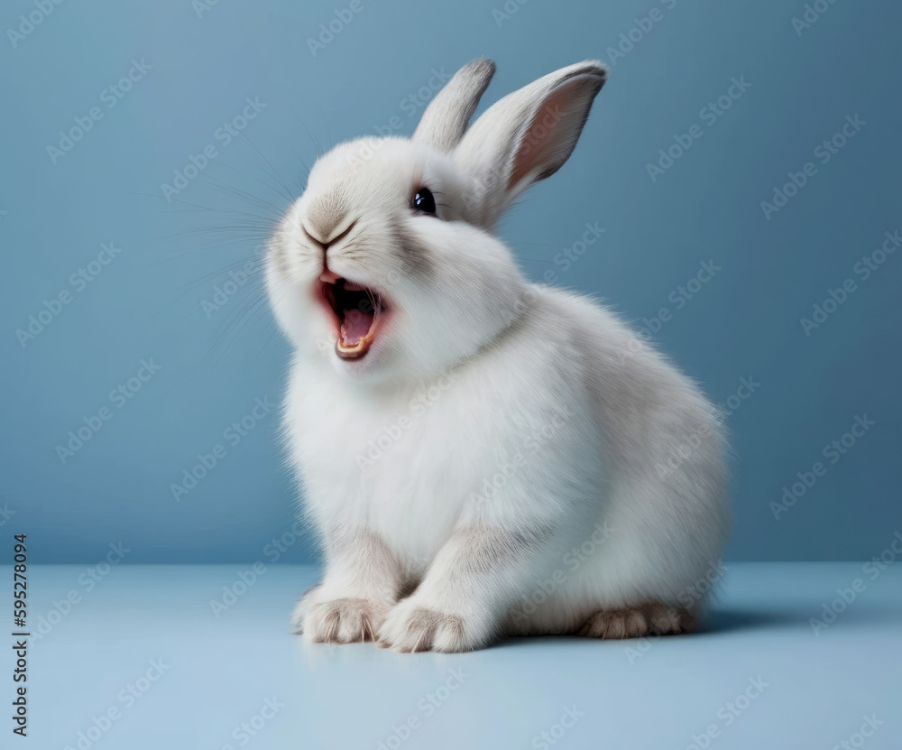 Cute white animal pet rabbit