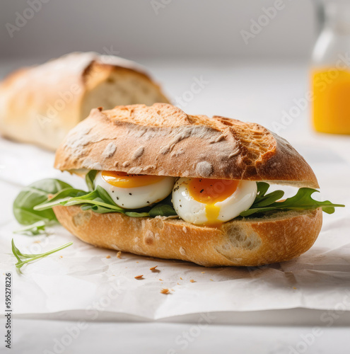 Egg sandwich of ciabatta