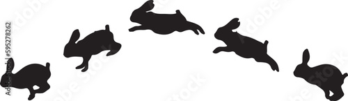 silhouette rabbit jumping  vector image