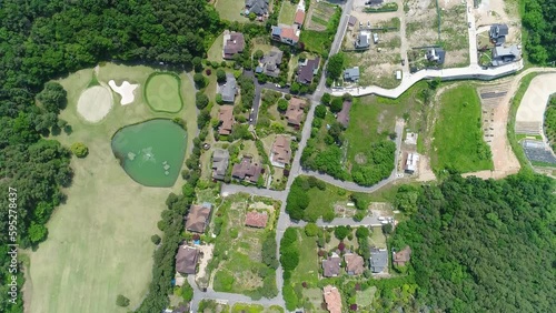 scenery green village in fairway, Korea yoingin scenic view