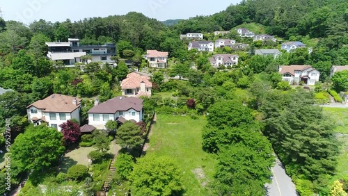 country vally village in korea yongin, beautiful green house