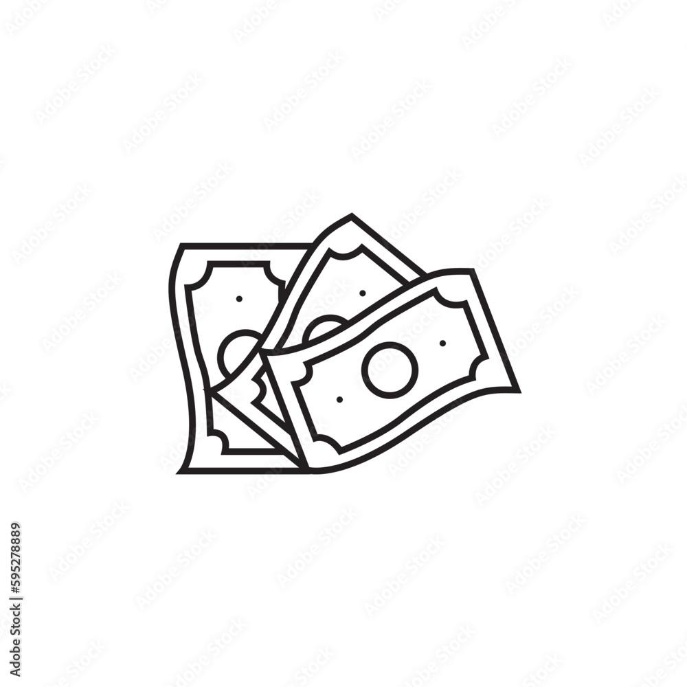 Money line icon, cash logo vector