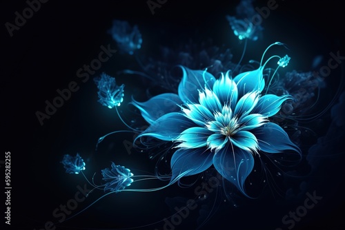 glowing flower on white background