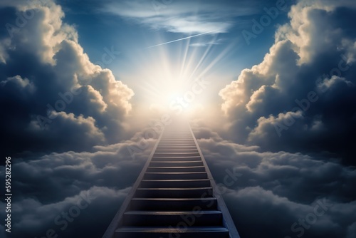 Stairway to heaven through the clouds