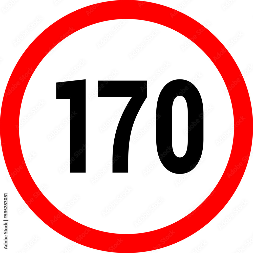 Speed limit icon sign. Set of red road signs of 10-200 kmh. Circle standard road sign. Speed limit icon sign. Set of red road signs of 10-200 kmh. Circle standard road sign.
