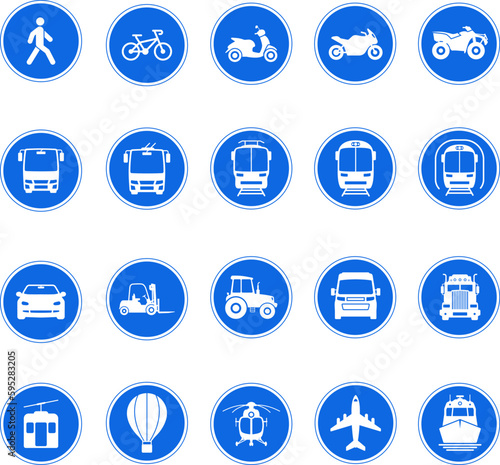 Free Download circle blue road signs Vector illustration. - GFXLoad