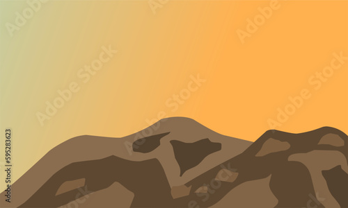 mountain and sky landscape background illustration. vector simple design.