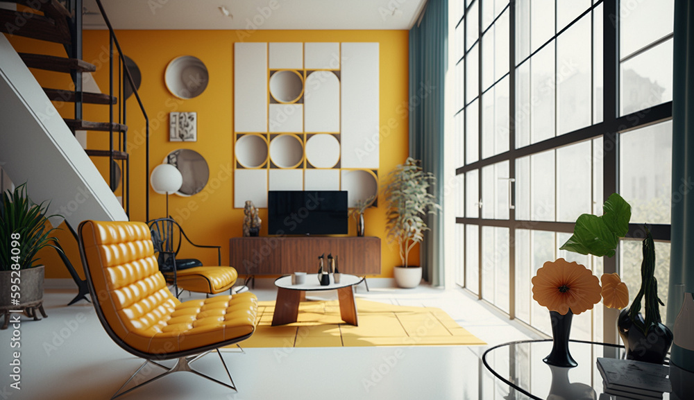 Bauhaus living room house style interior design AI Generated image ...