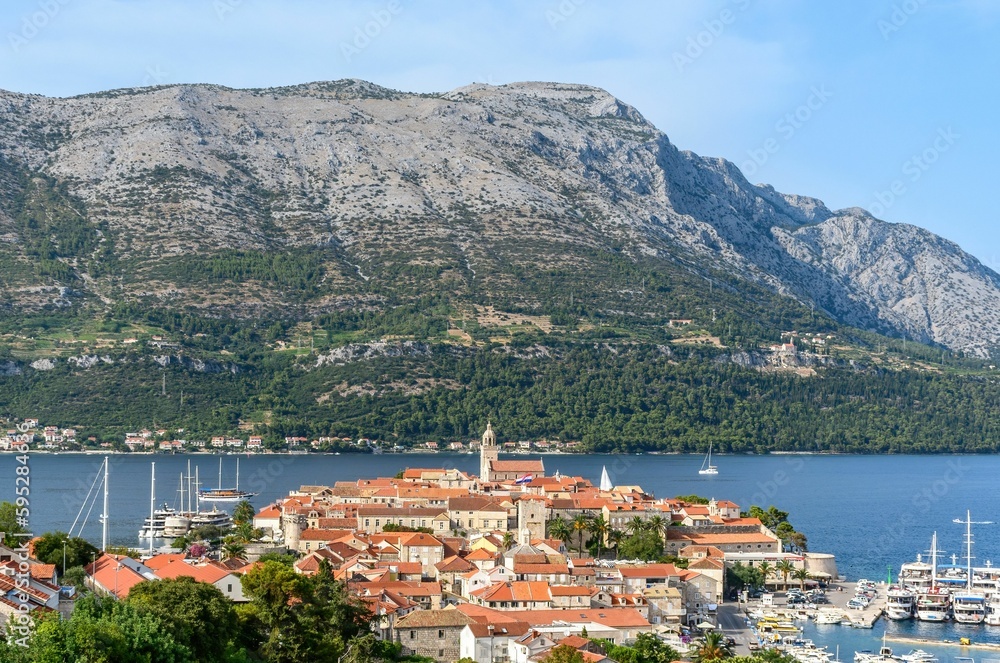 Cityscape of amazing old town Korcula on Korcula island in Adriatic sea in Croatia Cityscape of amazing old town Korcula on Korcula island in Adriatic sea in Croatia