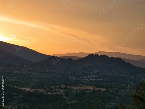 Breathtaking view of Spanish mountains at sunset.