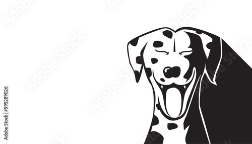 Funny Dalmatian dog isolated on white background. Vector illustration of pet