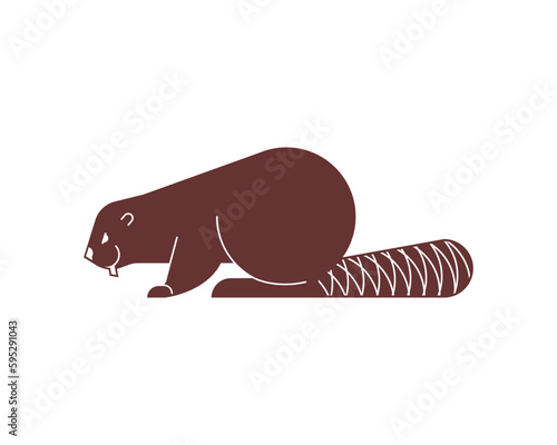 Beaver sign icon isolated. swamp rodent symbol Vector illustration