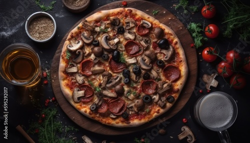  Traditional italian pizza. Generative AI