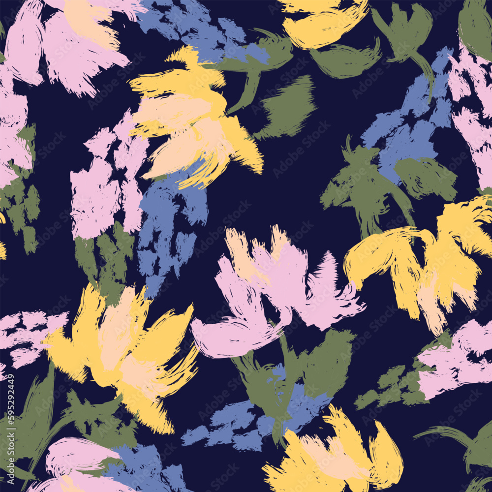 Obraz premium Pastel Abstract Floral Seamless Pattern Design