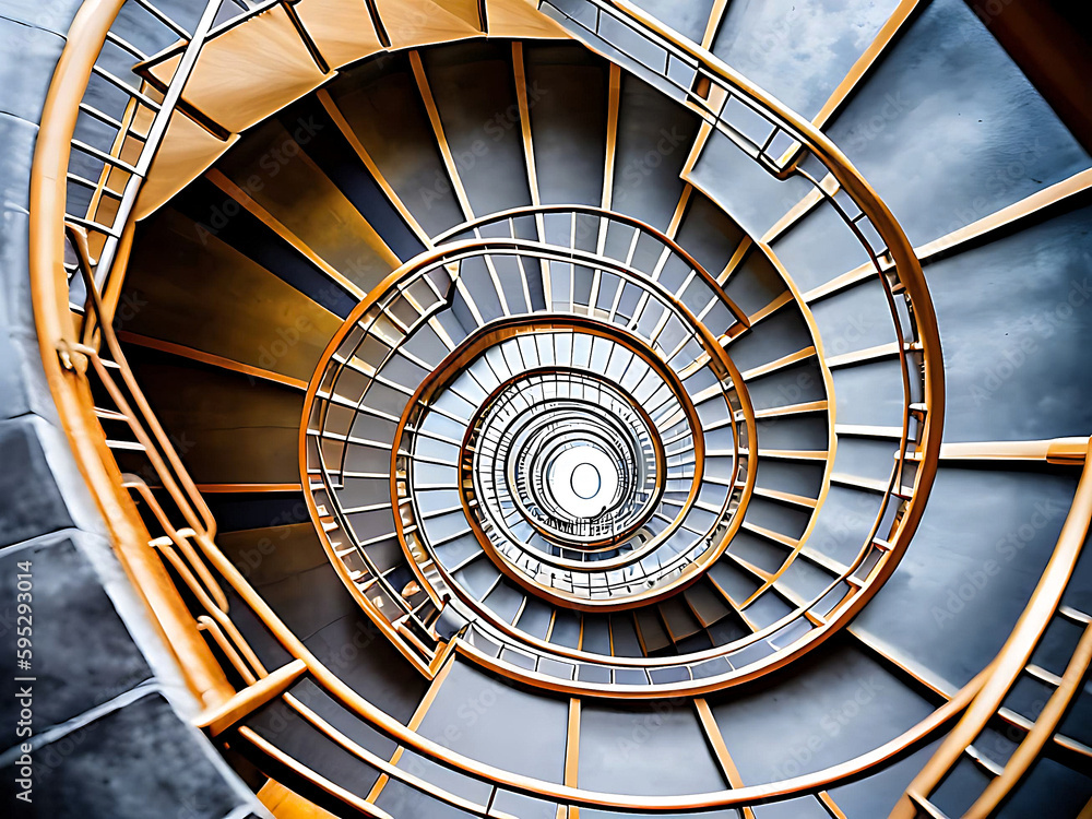 Obraz premium Generative ai Spiral staircase Modern Architecture detail Abstract Background