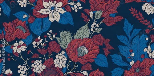 Vintage Floral Pattern Wallpaper. generative ai