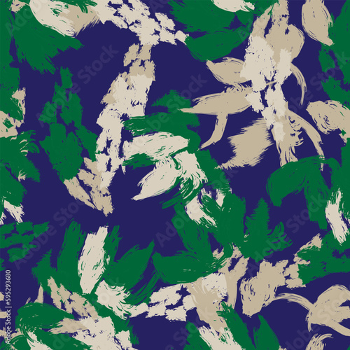 Green Abstract Floral Seamless Pattern Design photo