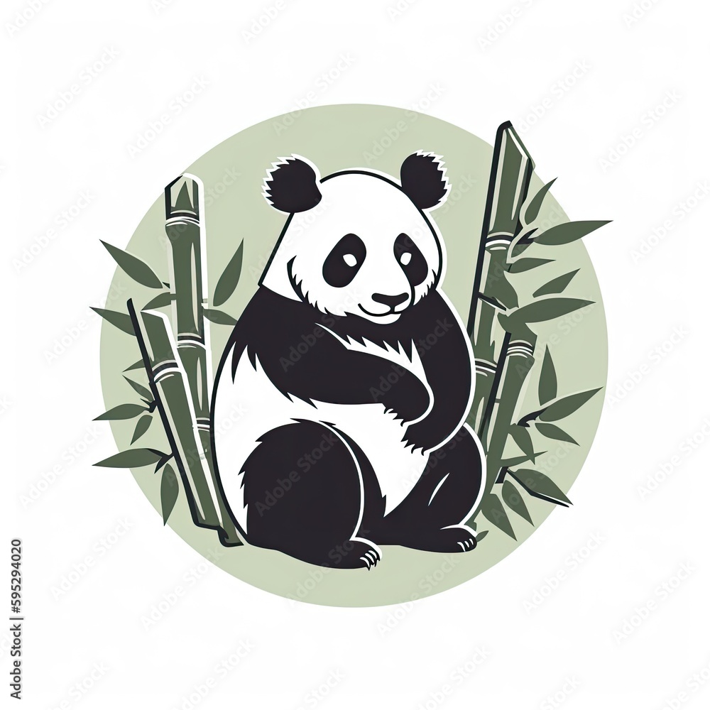 cute panda illustration on white background created using generative AI tools cute panda illustration on white background created using generative AI tools