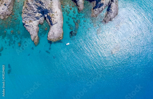 Aerial view of beautiful ocean of Calabria  Italy