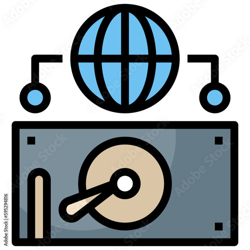 gpu line icon,linear,outline,graphic,illustration