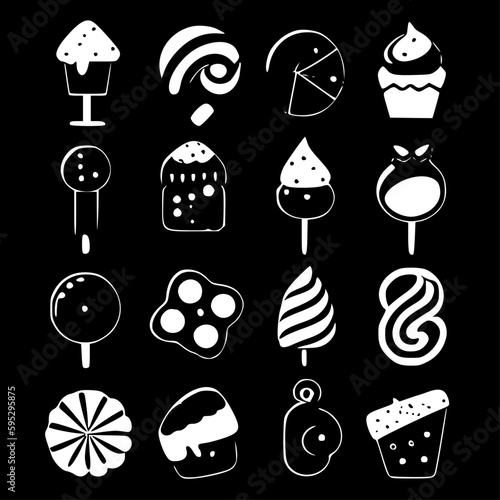 Sweets | Minimalist and Simple Silhouette - Vector illustration