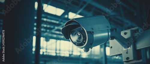 IP CCTV camera. Security system concept. Generative AI