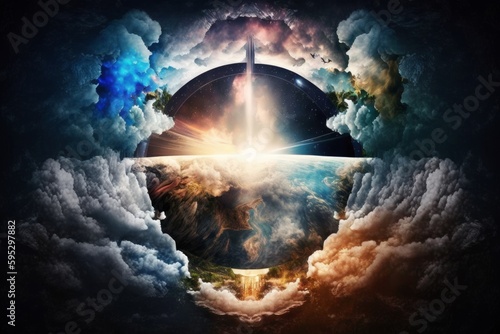 Creation of heaven and earth. Generative AI