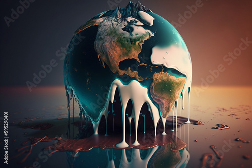 Earth is melting - illustration - climachange photo